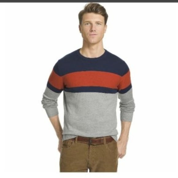 NWT IZOD Fieldhouse Striped Crewneck Sweater XXL 2XL - Picture 1 of 8